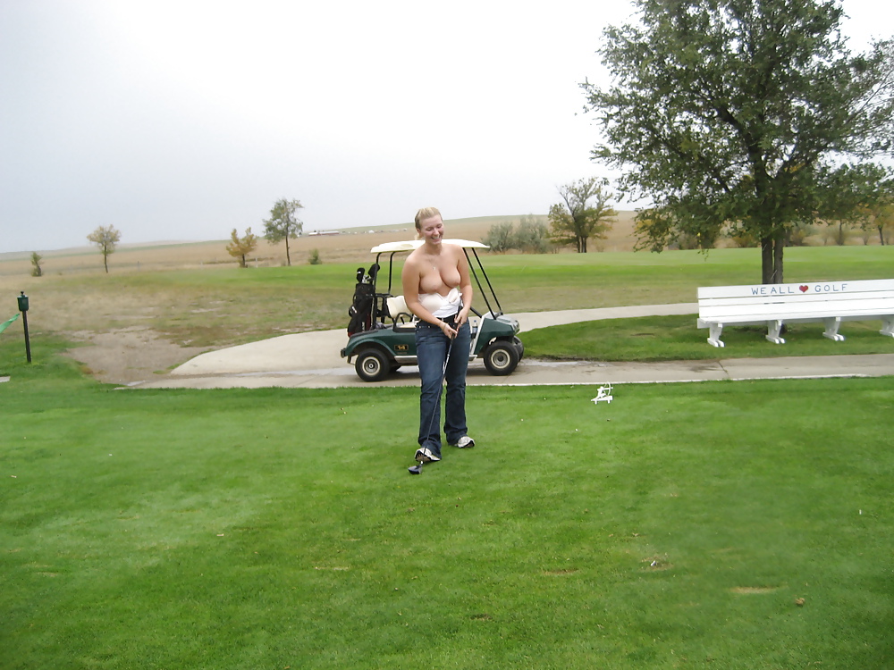 Blonde golf swing #9093373