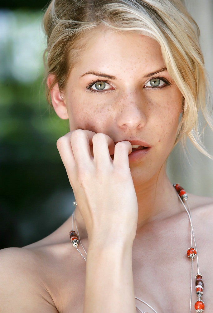 Freckled blonde Iveta posing #19045128