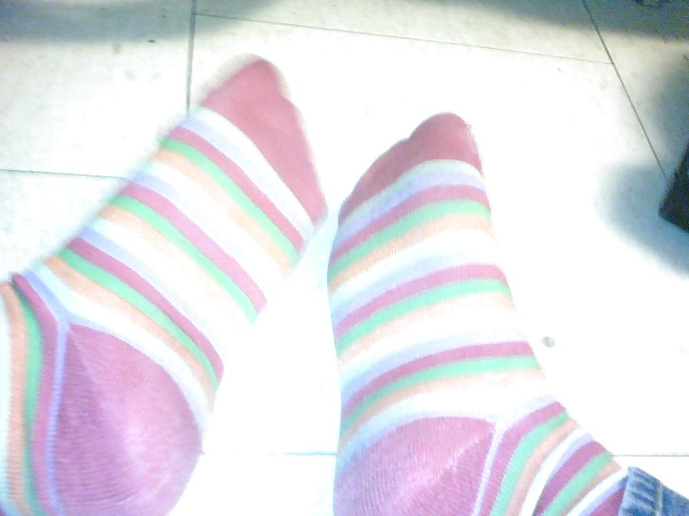 Wifes feet and wearing socks #13208224