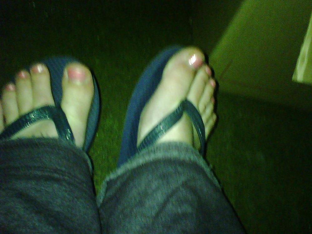 Wifes feet and wearing socks #13208392