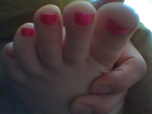 Naomi 's Feet - Foot model with long toes, pink nails #18200093