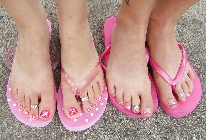 Jewel Pink Feet and Flip Flops. #21675024