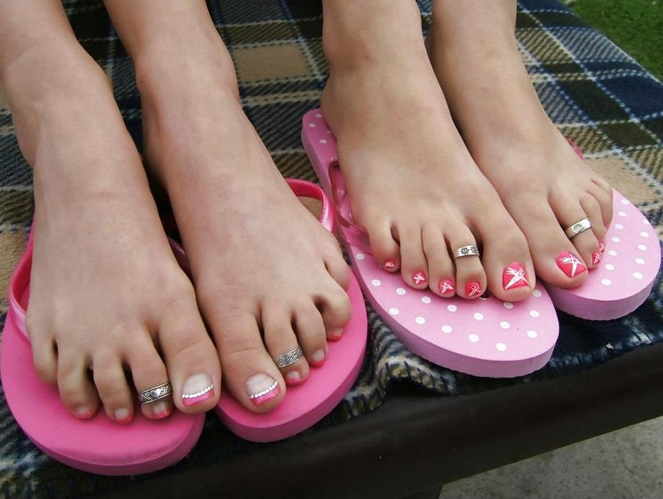 Jewel Pink Feet and Flip Flops. #21675038