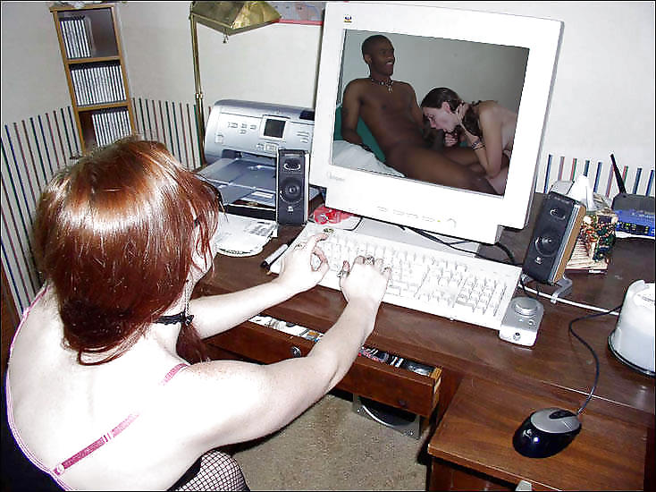 White Girls watching Interracial Porn #20702435