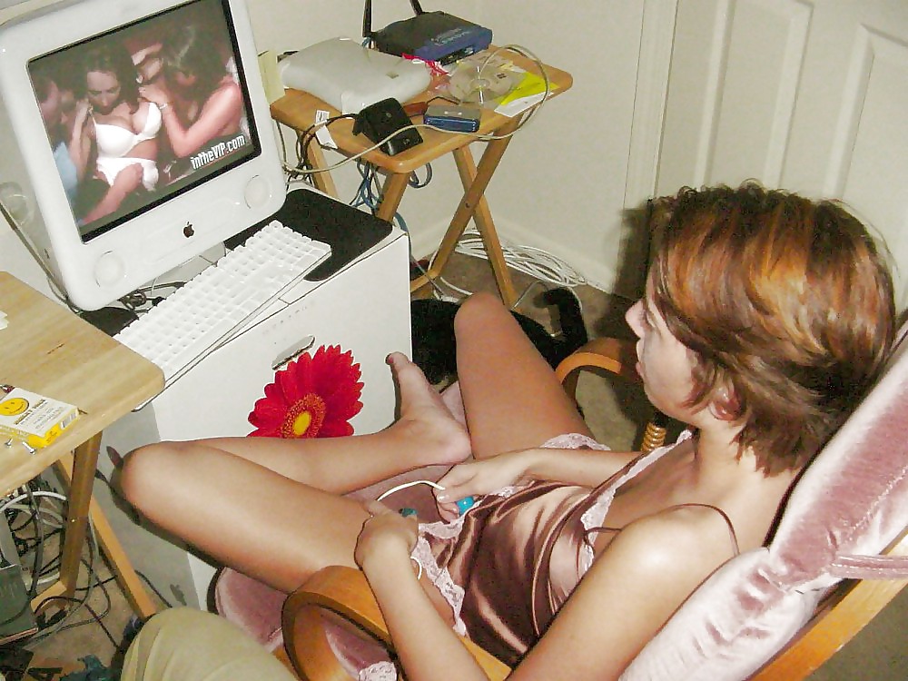 White Girls watching Interracial Porn #20702474