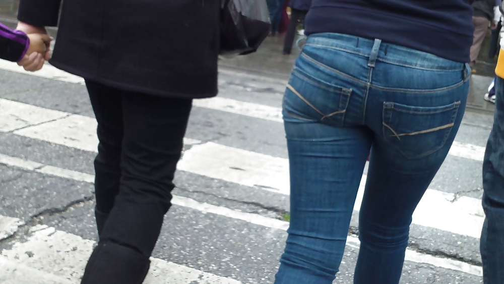Nice sexy teen ass & butt in tight blue jeans  #17261081