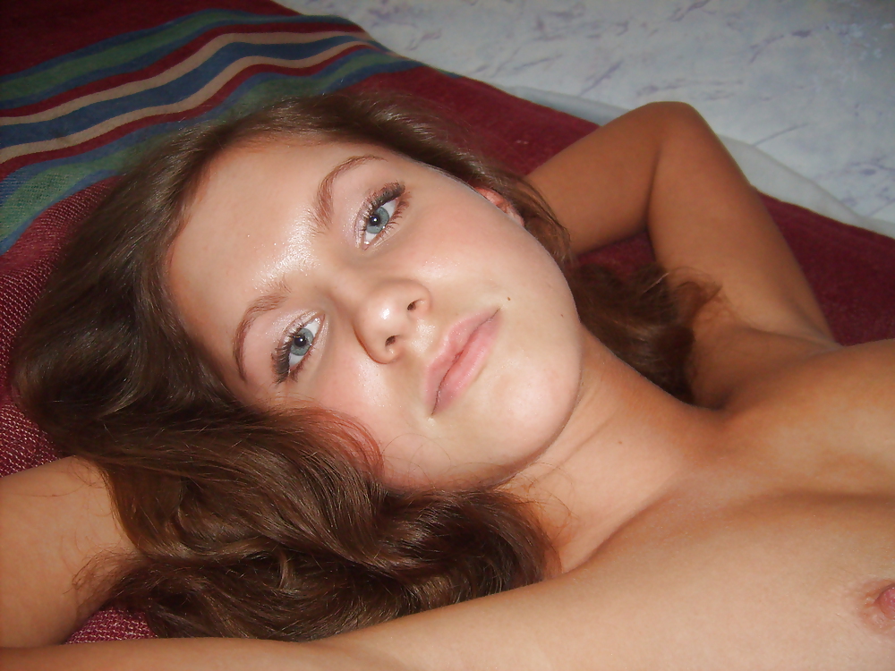 Hot young girl with blue eyes #19634101
