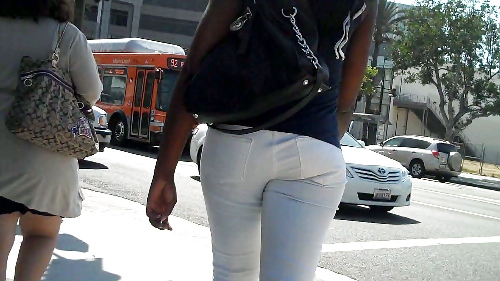 Soul girl butt & ass in white jeans yum #7542218