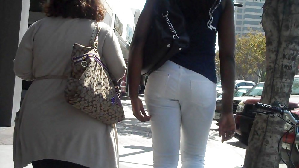 Soul girl butt & ass in white jeans yum #7542225