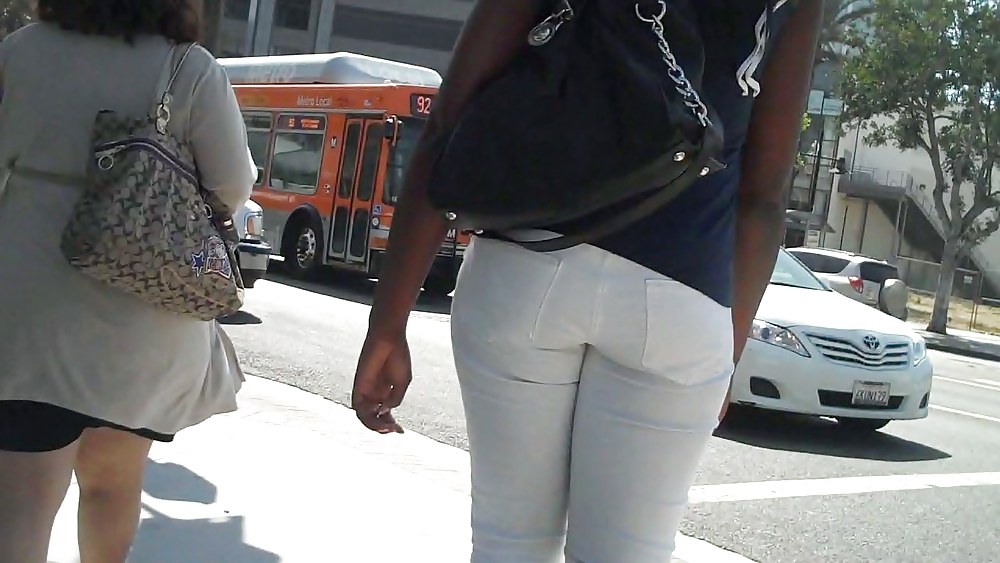 Soul girl butt & ass in white jeans yum #7542233