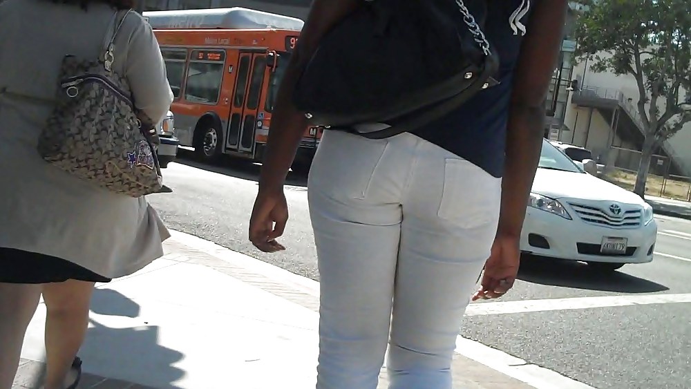 Soul girl butt & ass in white jeans yum #7542267