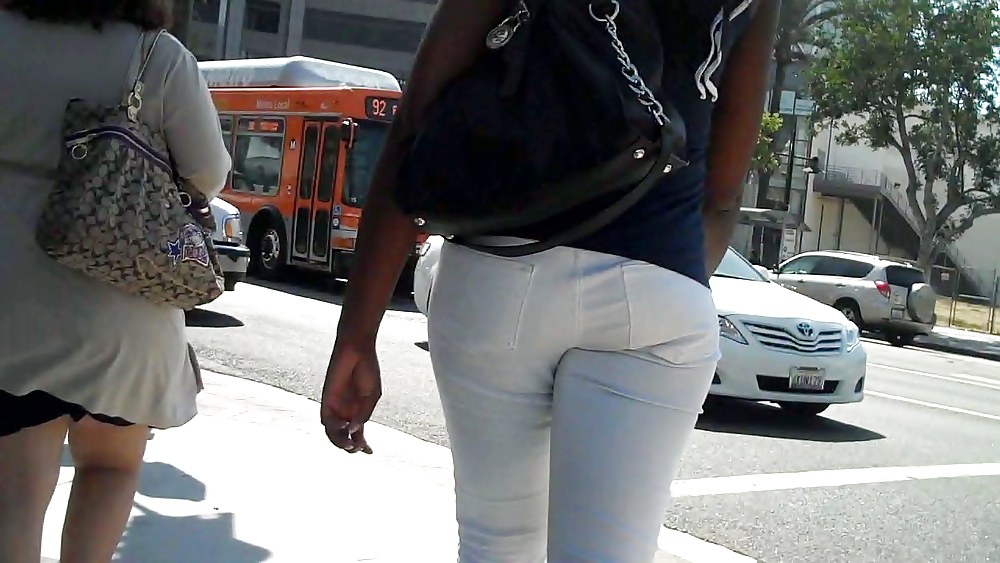 Soul girl butt & ass in white jeans yum #7542290