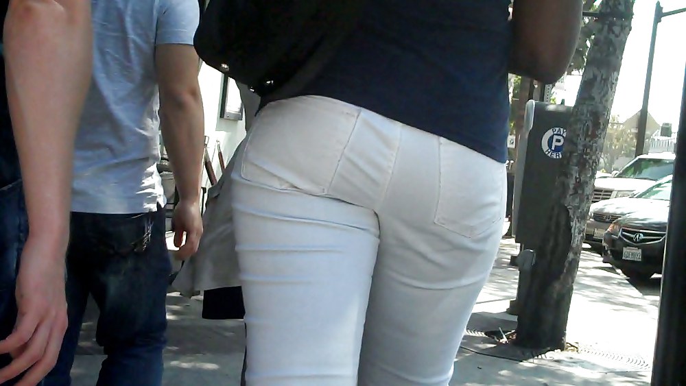 Soul girl butt & ass in white jeans yum #7542306