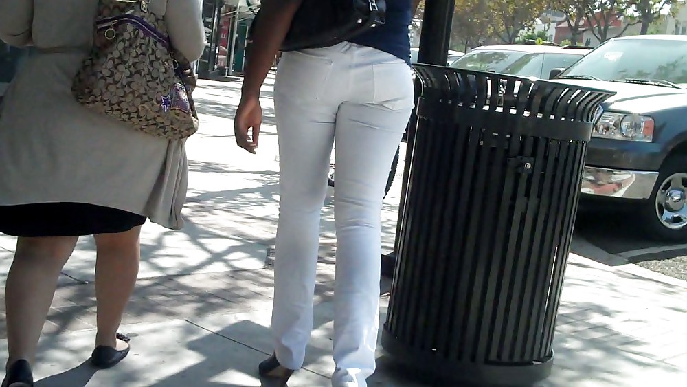 Soul girl butt & ass in white jeans yum #7542335