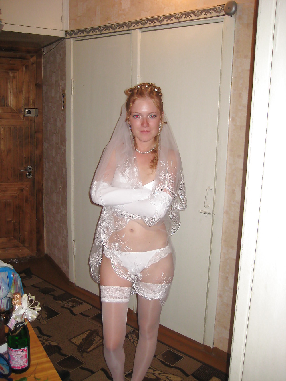 BRIDES wedding voyeur upskirt white panties and bra #17887583