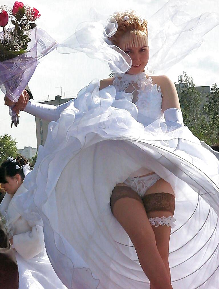 BRIDES wedding voyeur upskirt white panties and bra #17887652