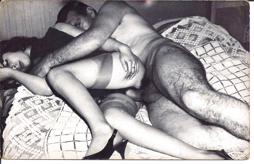 1960s Vintage Twosome Hairy Brunette in Stockings #4948433