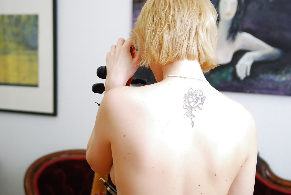 Pretty blond german with blue eyes and a Cello #14670998