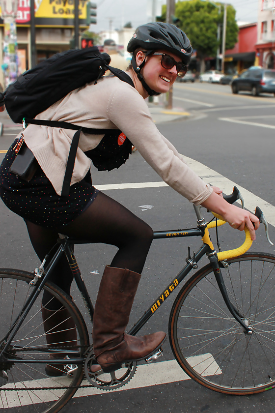 Female sexy legs nylon bicycle #18018170