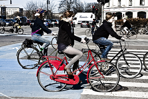 Female sexy legs nylon bicycle #18018181