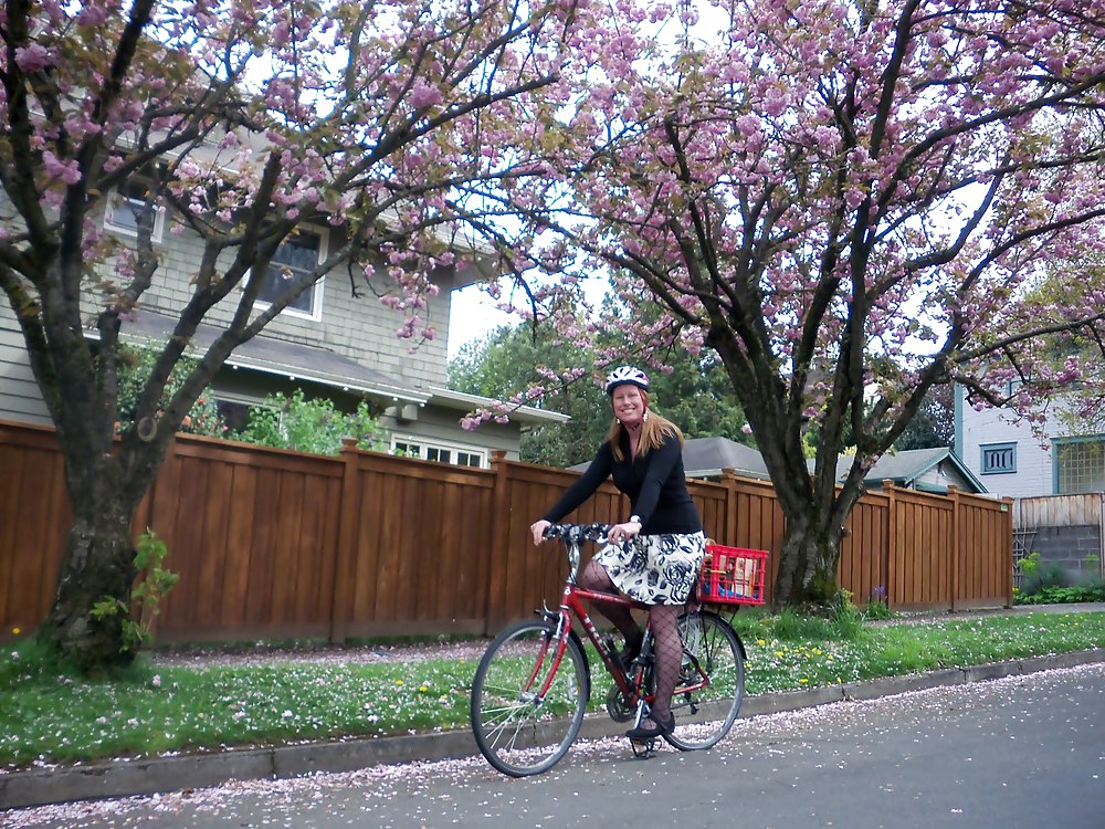 Female sexy legs nylon bicycle #18018267