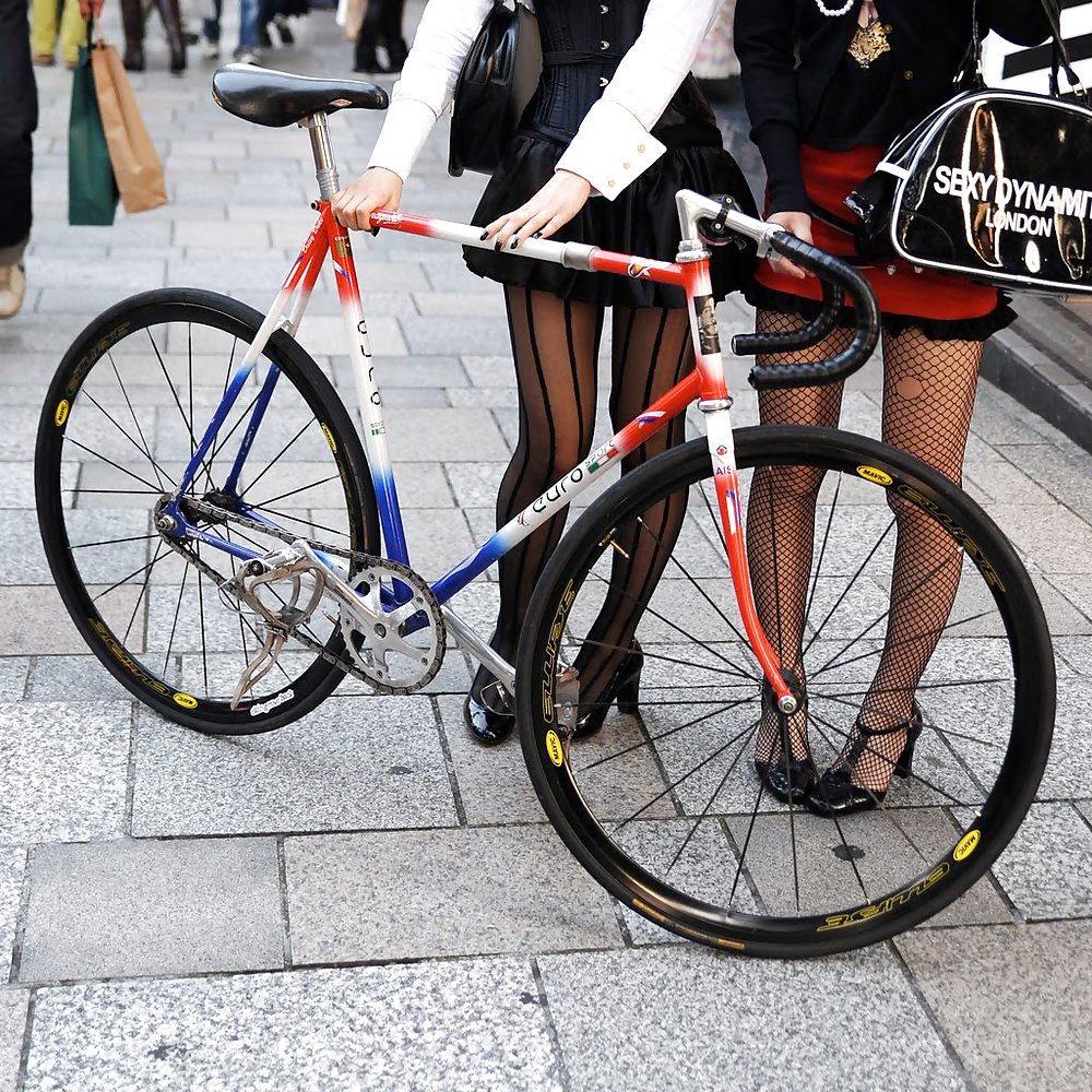 Female sexy legs nylon bicycle #18018279