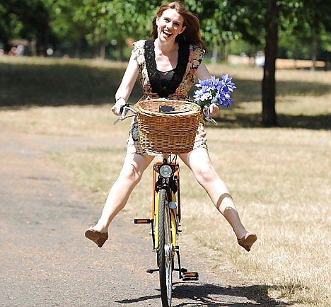 Female sexy legs nylon bicycle #18018324