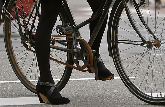 Female sexy legs nylon bicycle #18018355