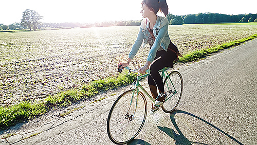 Female sexy legs nylon bicycle #18018520