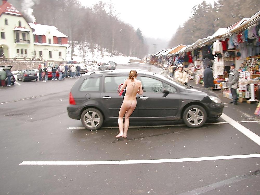 Naked girl in public in Italy and very sexy bunett #9941777