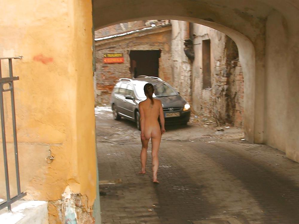 Naked girl in public in Italy and very sexy bunett #9941791