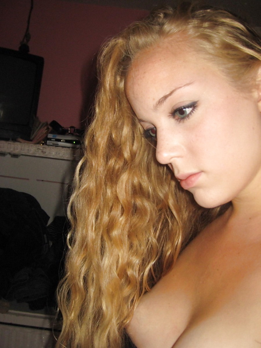 Blonde teen flashing her small tits #12265084