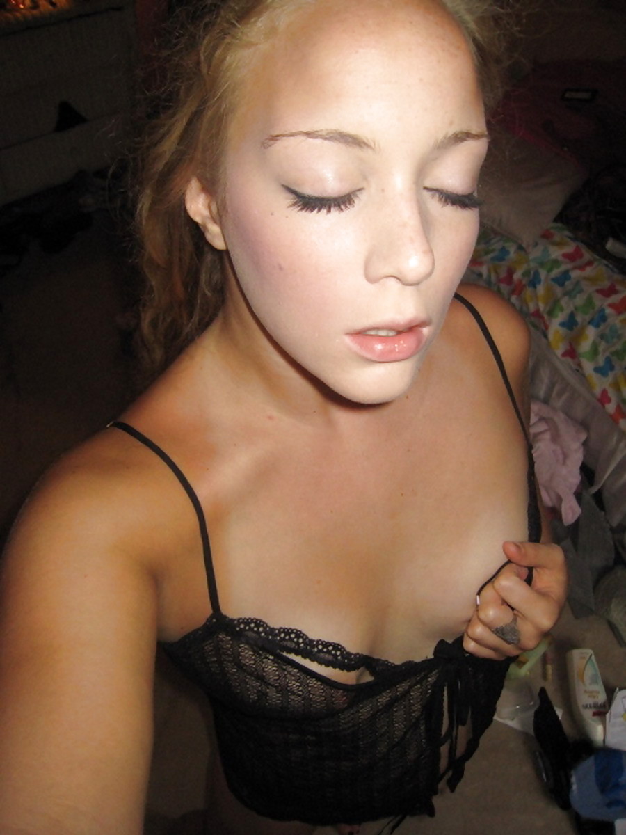 Blonde teen flashing her small tits #12265136