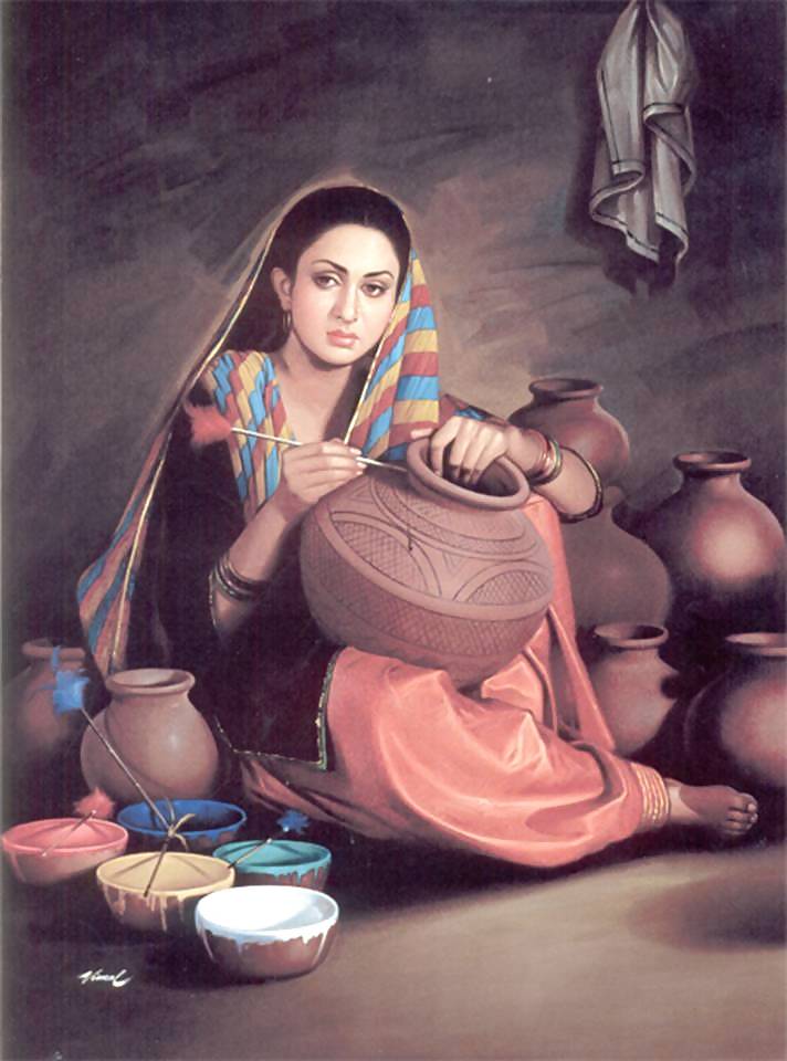 Peintures Indiennes: Les Femmes Punjabi #2573035