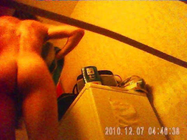 27 yo brunette with great bush caught by spy cam in shower #3667414