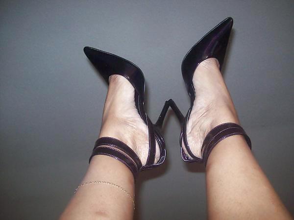 Lady friend in purple heels #7463312