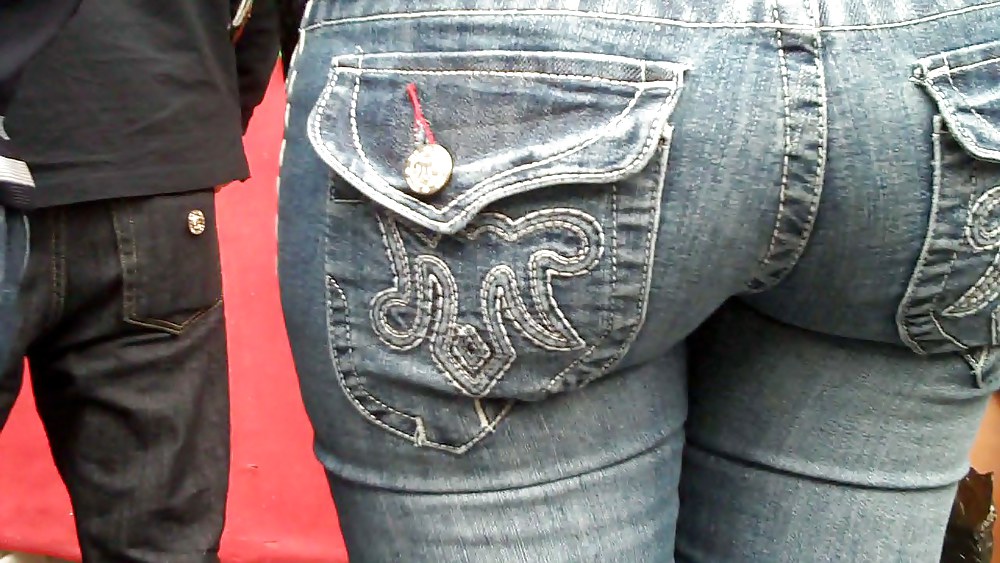 Rear view of butts and ass in jeans #3113984
