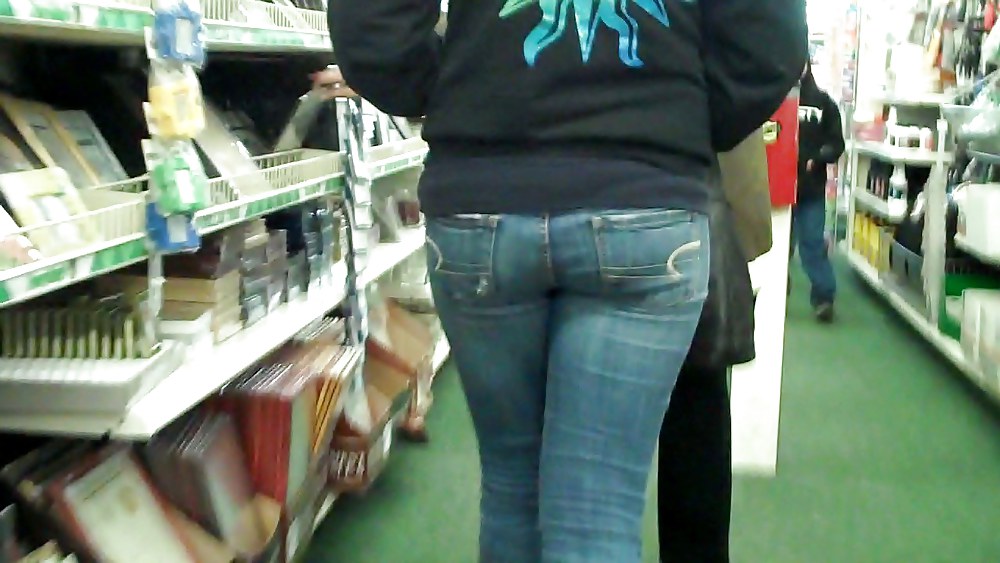 Rear view of butts and ass in jeans #3114012