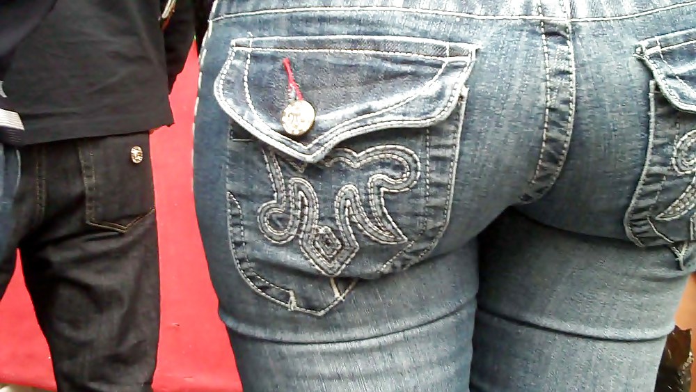 Rear view of butts and ass in jeans #3114031