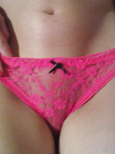 Neon pink lace panties #17923806