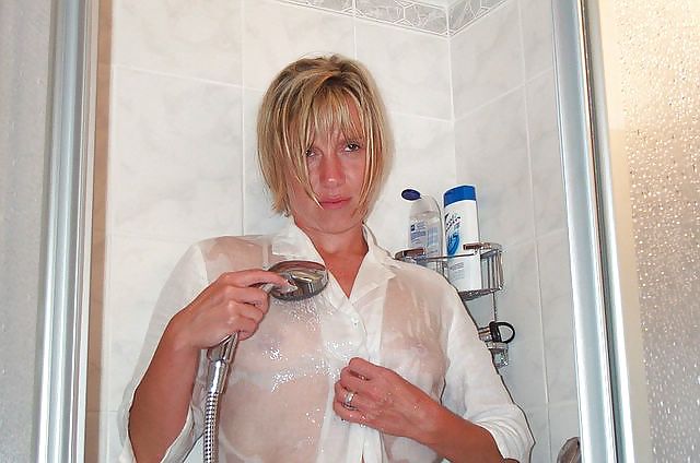 Karin takes a shower in a wet blouse - N. C.  #12083372