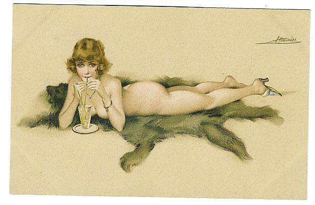 Thematic Drawn Ero Art 5 - French Postcards (3) for MinxGirl #13248117