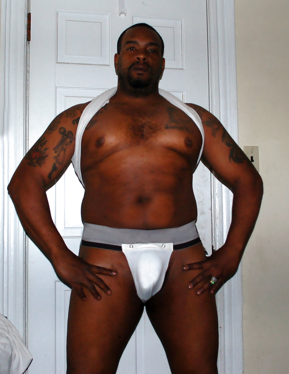 Big beefy hubby in his jockstrap  #9550327