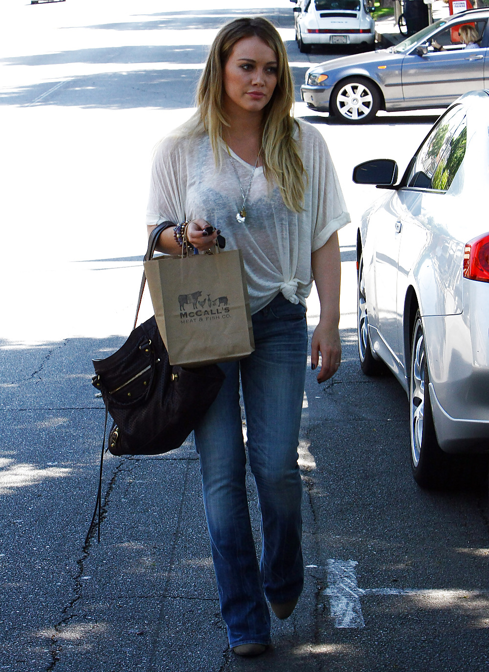 Hilary Duff see thru to bra out & about with Haylie in LA #5315783