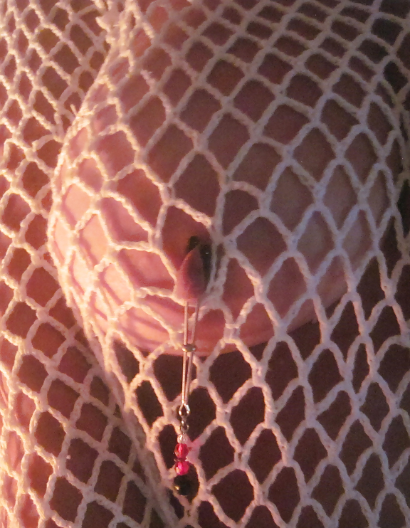 Nipple clamps and fishnet top #4865901