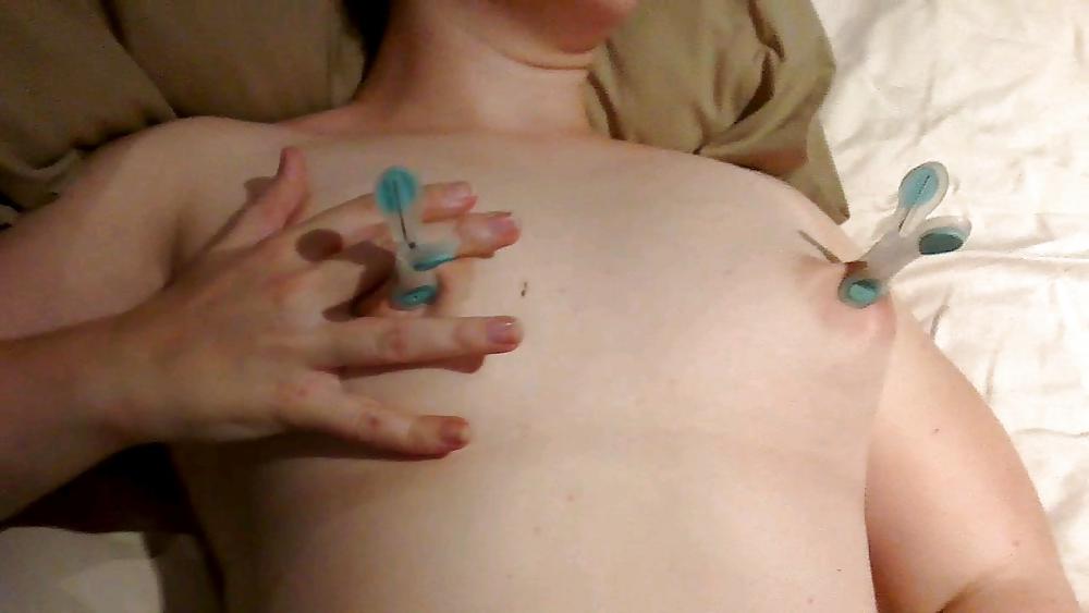 Blindfolded pegs on nipples fucked hard Great cumshot! #17028219