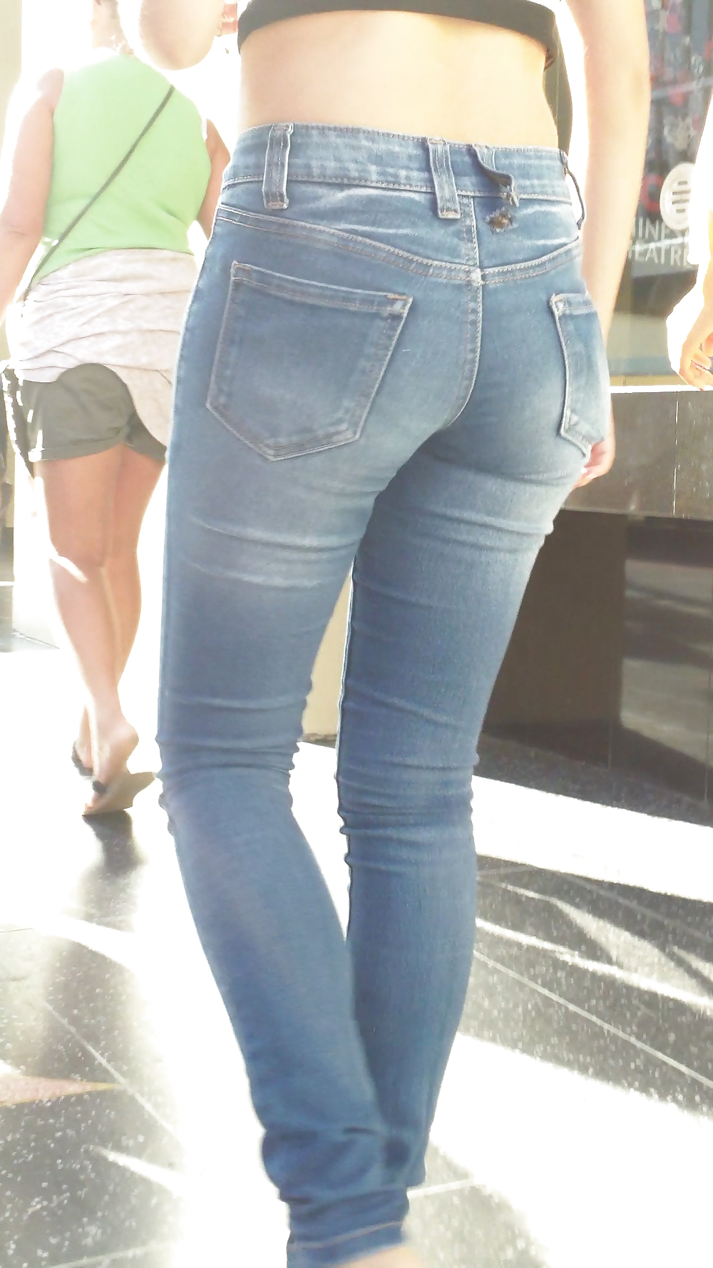 Beautiful cute tight teen ass & butt in blue jeans #21921739