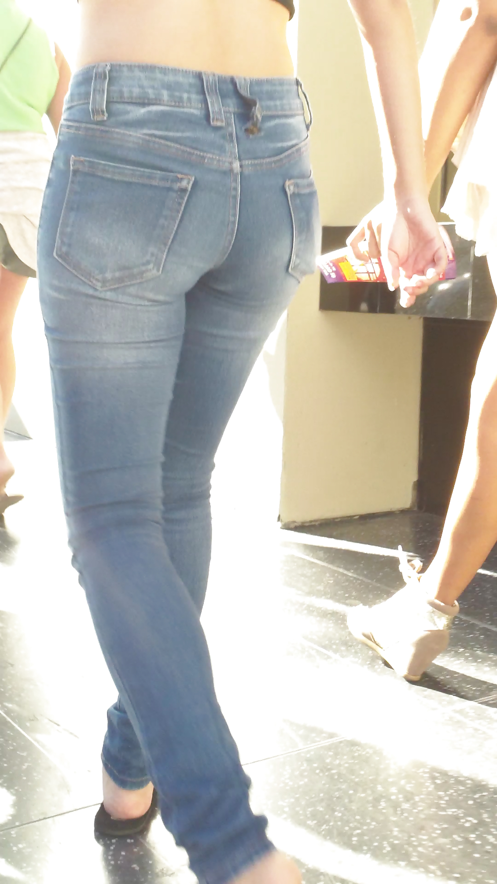 Beautiful cute tight teen ass & butt in blue jeans #21921757