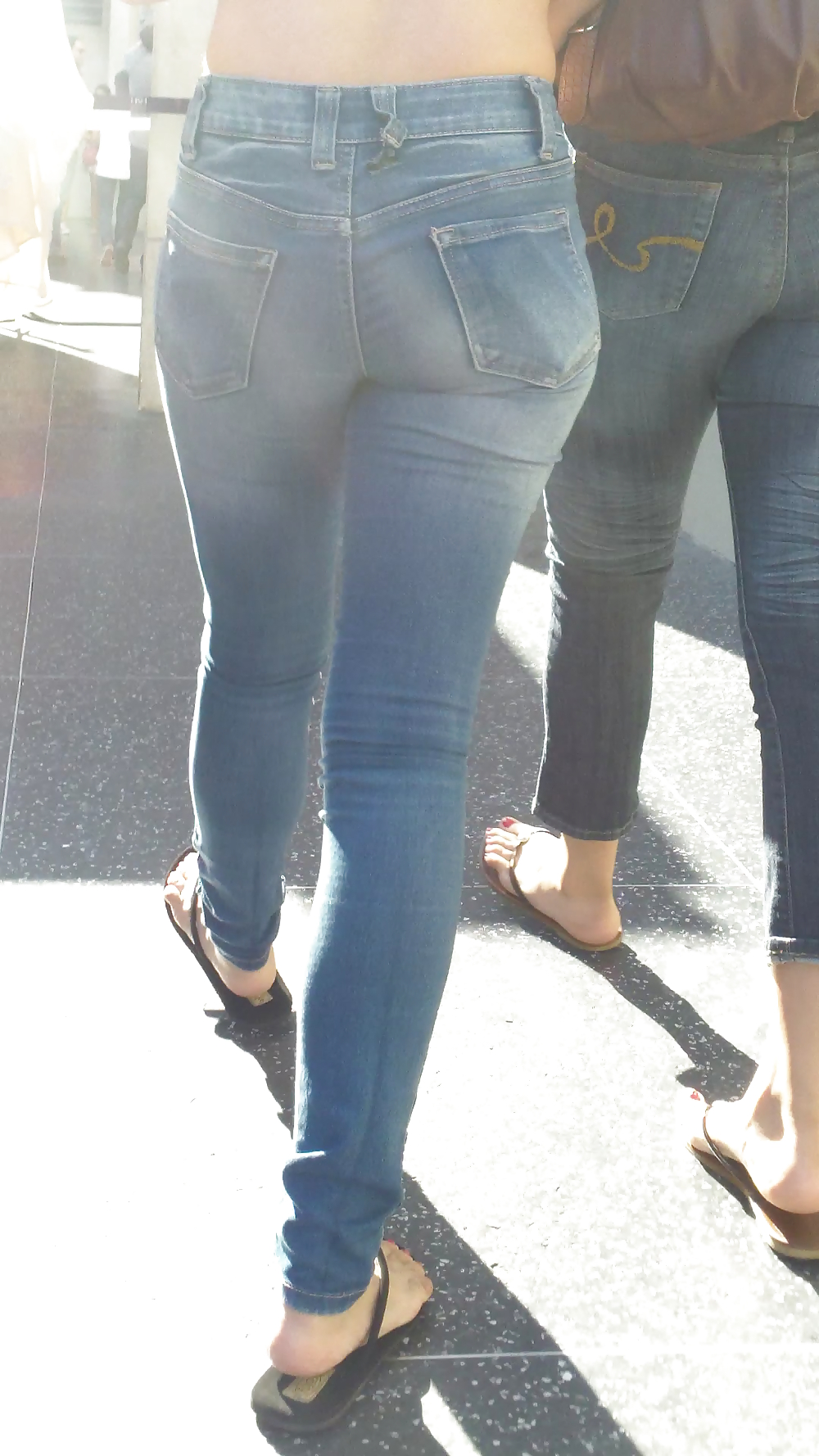 Beautiful cute tight teen ass & butt in blue jeans #21921832
