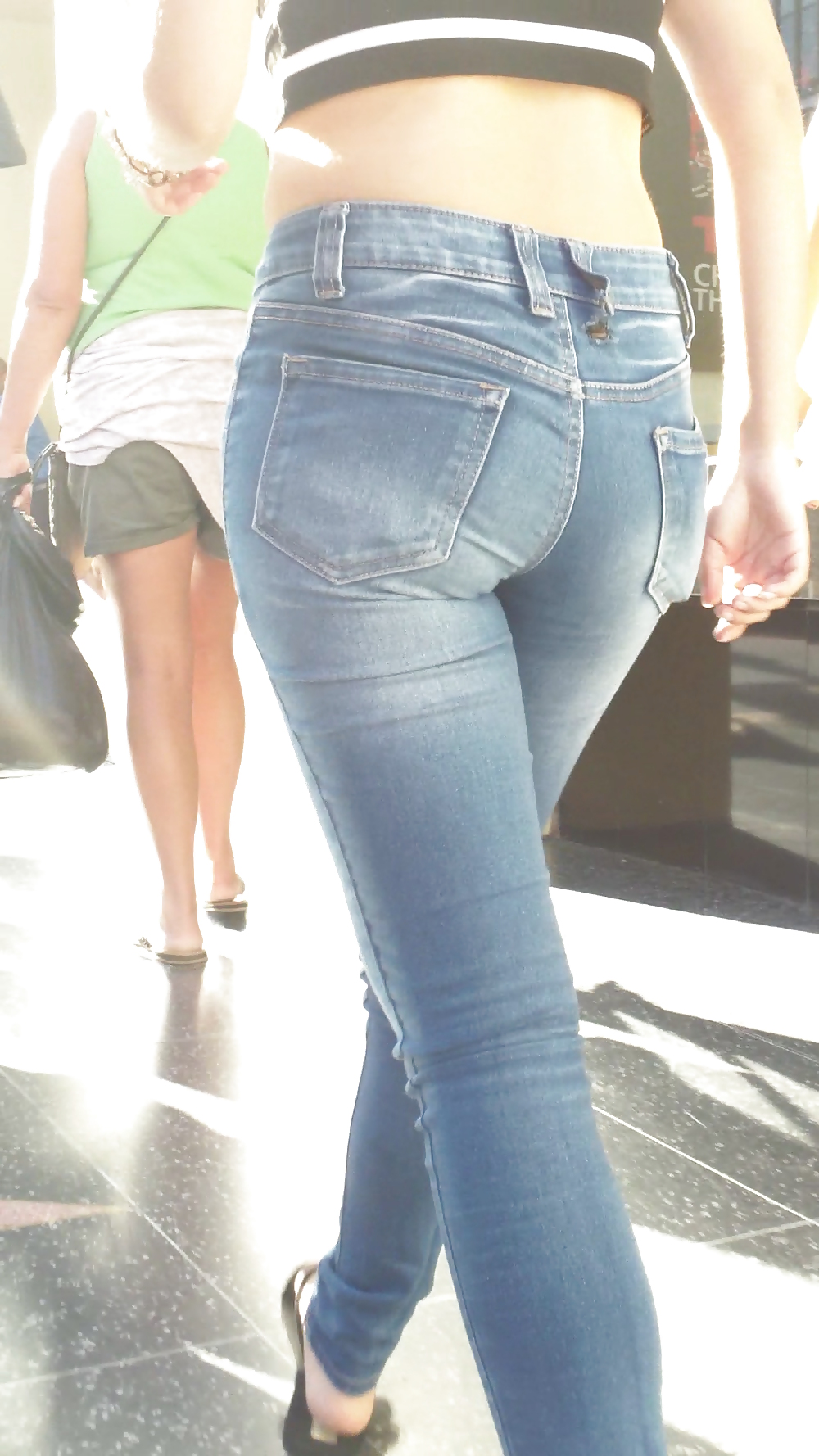 Beautiful cute tight teen ass & butt in blue jeans #21921932